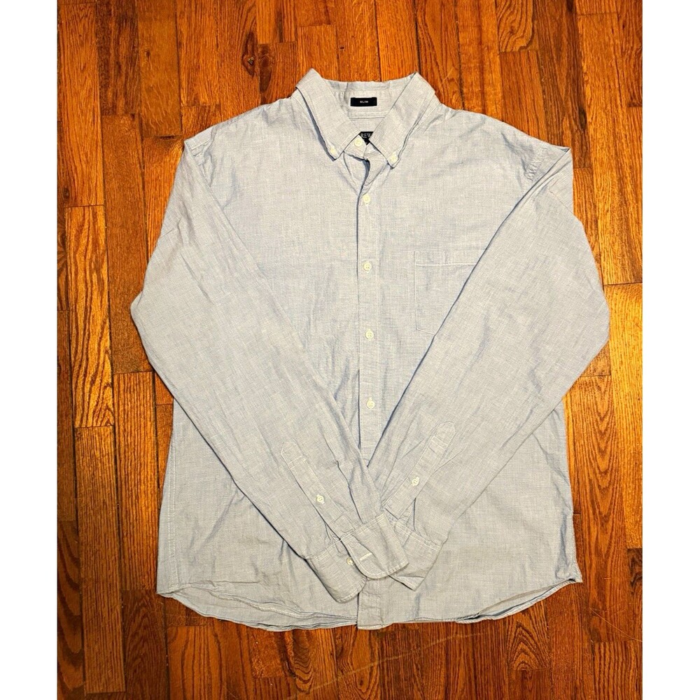 J.CREW Chambray Men’s Slim Fit Button-Down Shirt Blue XL
